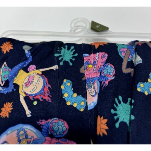 Rick and Morty Mens Pyjama Pants Black Neon Jogger Bottoms Size XLarge 40-42 New - Picture 5 of 7